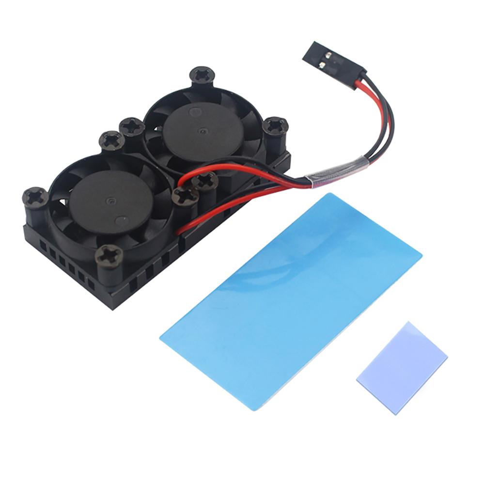 5V Dual Cooling Fan For Raspberry Pi 3 B+ 4 Generation Radiator With Thermal Adhesive With 2 Heat Sinks