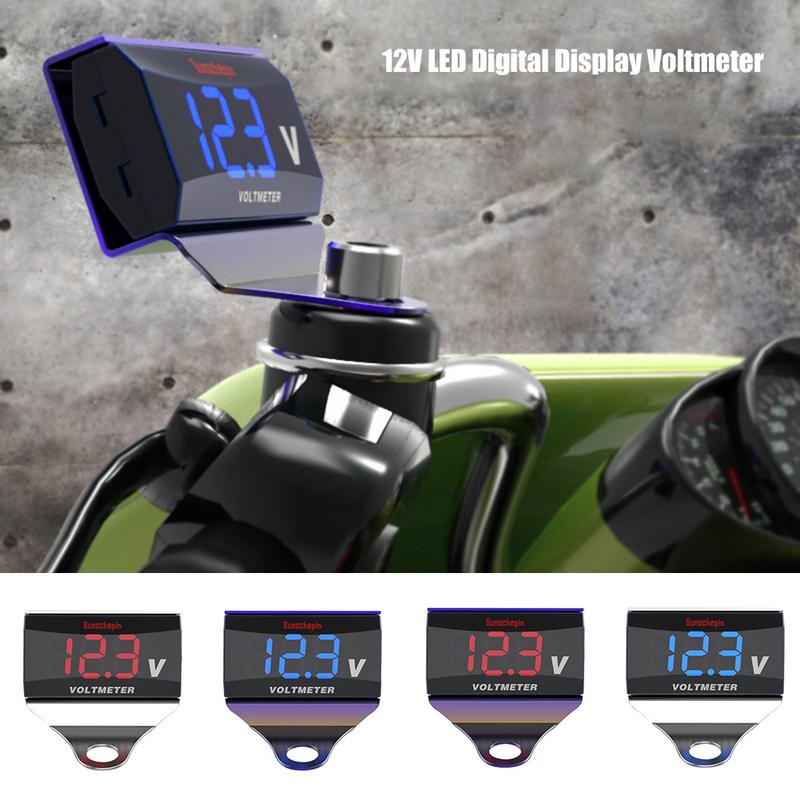 12 V LED Digitale Display Voltmeter Auto Motor Voltage Volt Gauge Panel Meter met beugel