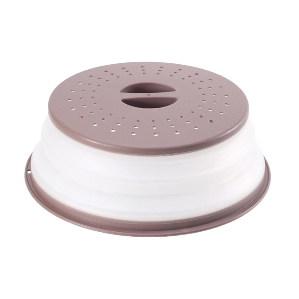 Microwave Splash-proof Cover, Collapsible Food Cover Hollow-out Drain Basket with Handle