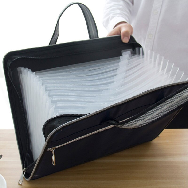 Kontorsmapp och lädermapp 12 lager expanderande plånbok dokumentorganisatör mapp  a4 36 x 28cm stor kapacitet företagsanvändning