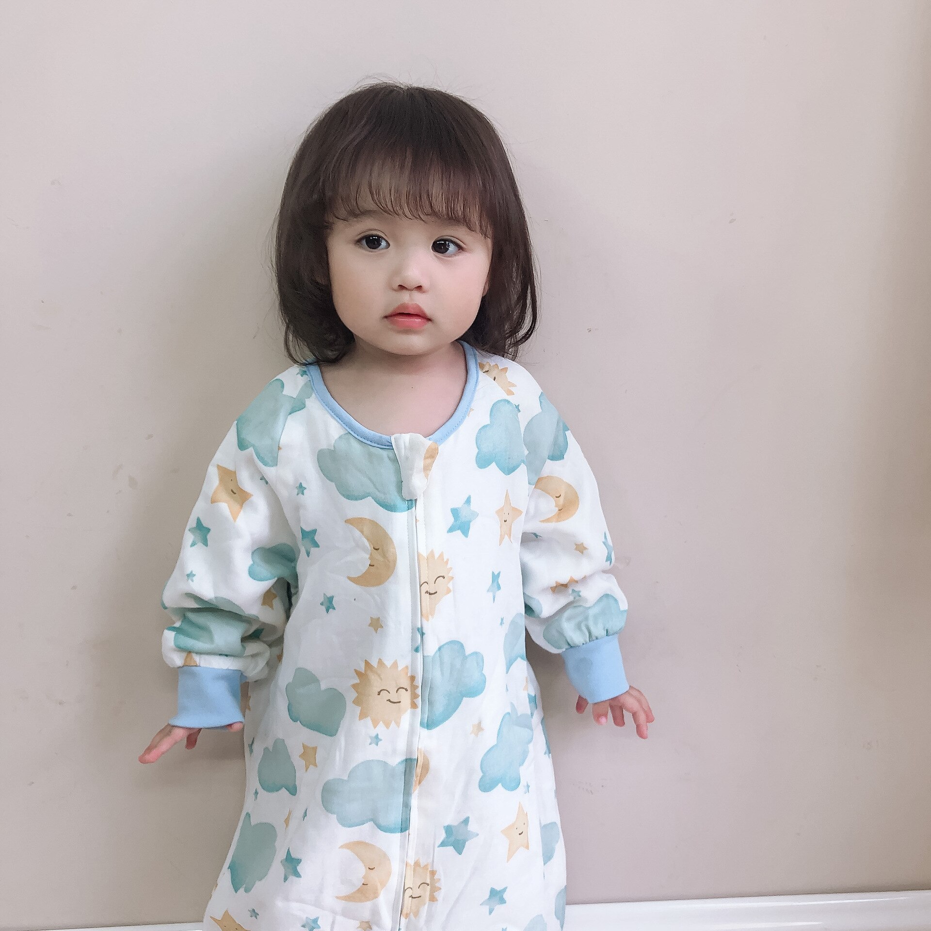 4 Layer Slaapzak Kids Eeved Bamboe Katoen Split-Been Slaapzak Voor Zuigelingen Peuters Wearable Deken Envelop Meisjes jongens: 5 / S(Height 60-75cm)