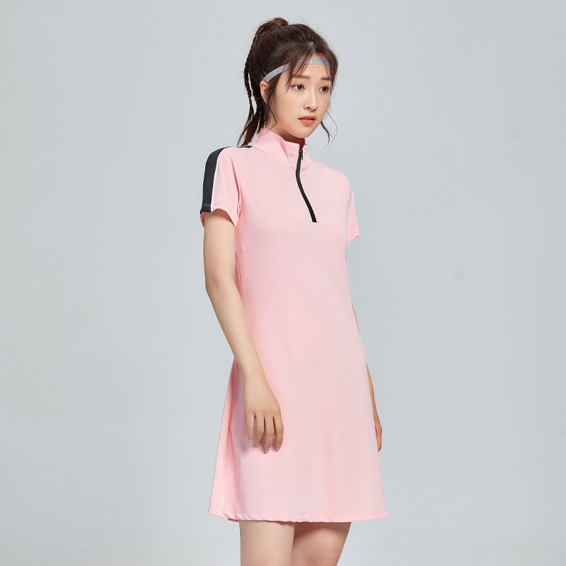 Zomer Vrouwen Fitness Tennis Jurken Yoga Lopen Dansen Sport Quick Dry Elastische Outdoor Volleybal Sportkleding: Roze / M