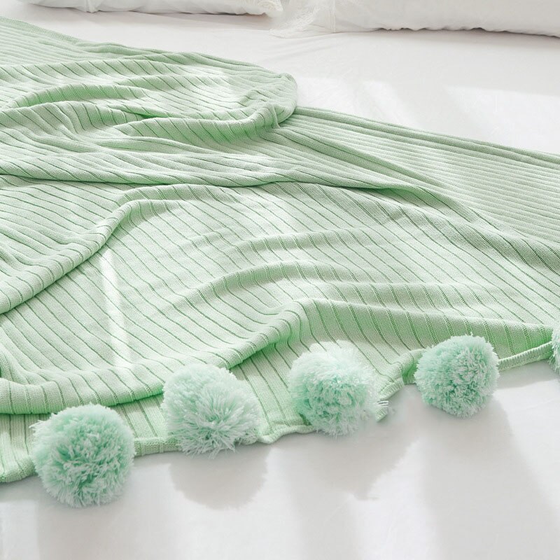 Hairball Katoen Breien Deken Dutje Airconditioning Novelty Deken Volwassen/Kinderen Bed Deken voor Alle Seizoen Bed, stoel, Bank: Green / 100X150CM