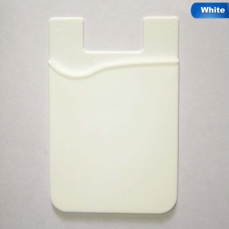 Women Men Cell Phone Card Holder sticker Bus Card Business Credit ID Card Holder Slim Case Pocket Adhesive: white