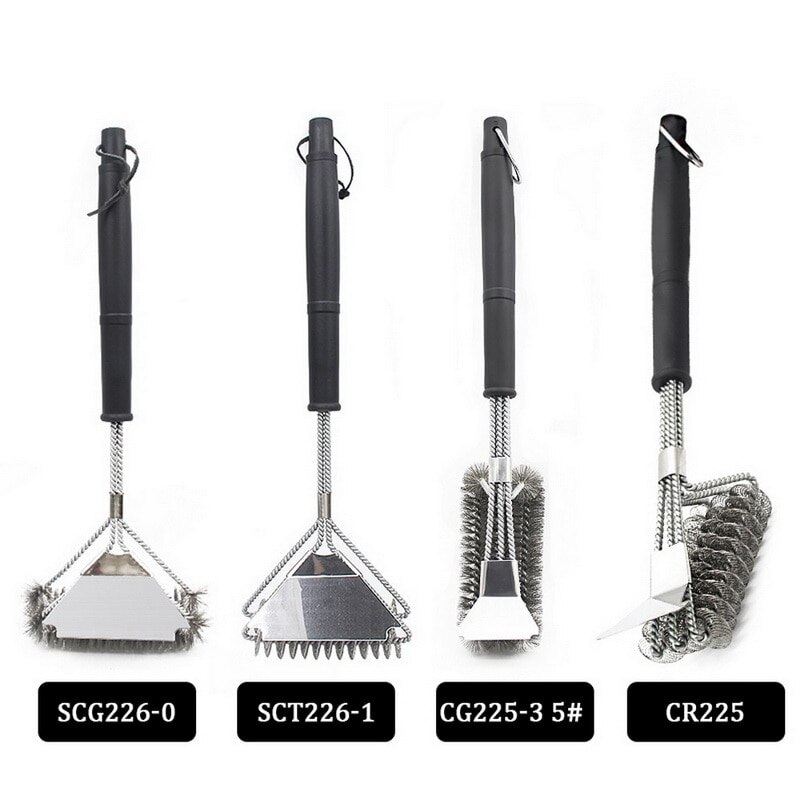 Edelstahl Grill Pinsel Und Schaber BBQ Reiniger Draht Borsten Mit Lange Griff Werkzeuge Für Grill Grill Zubehör