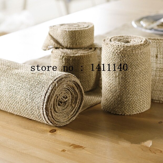 chemin de table mariage 10m Burlap Table Runner Natural Jute Country Outedoor Wedding Party decorations with