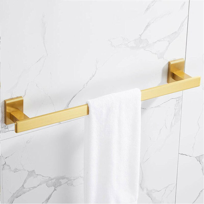 Barhroom Hardware Sets SDSN Brushed Gold Bathroom Hardware Set Space Aluminum Toilet Brusher Holder Bathroom Towel Rack Hook