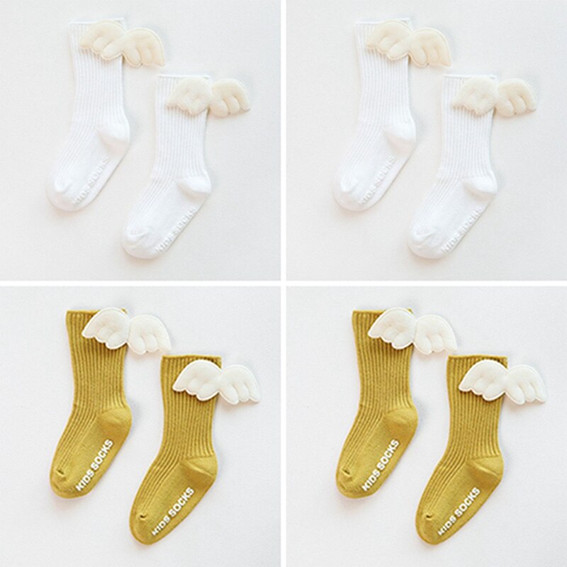 Automne hiver enfants enfant en bas âge filles ange ailes chaussettes pour enfant filles garçons doux anti-dérapant coton chaussettes bébé chaussettes de noël