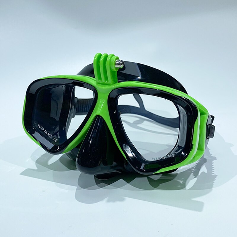 Professionelle Unterwasser-Tauchmaske, Tauchbrille eignen sich für GoPro kleine Sportkamera, alle-trocken-Tauchbrillen: Grün