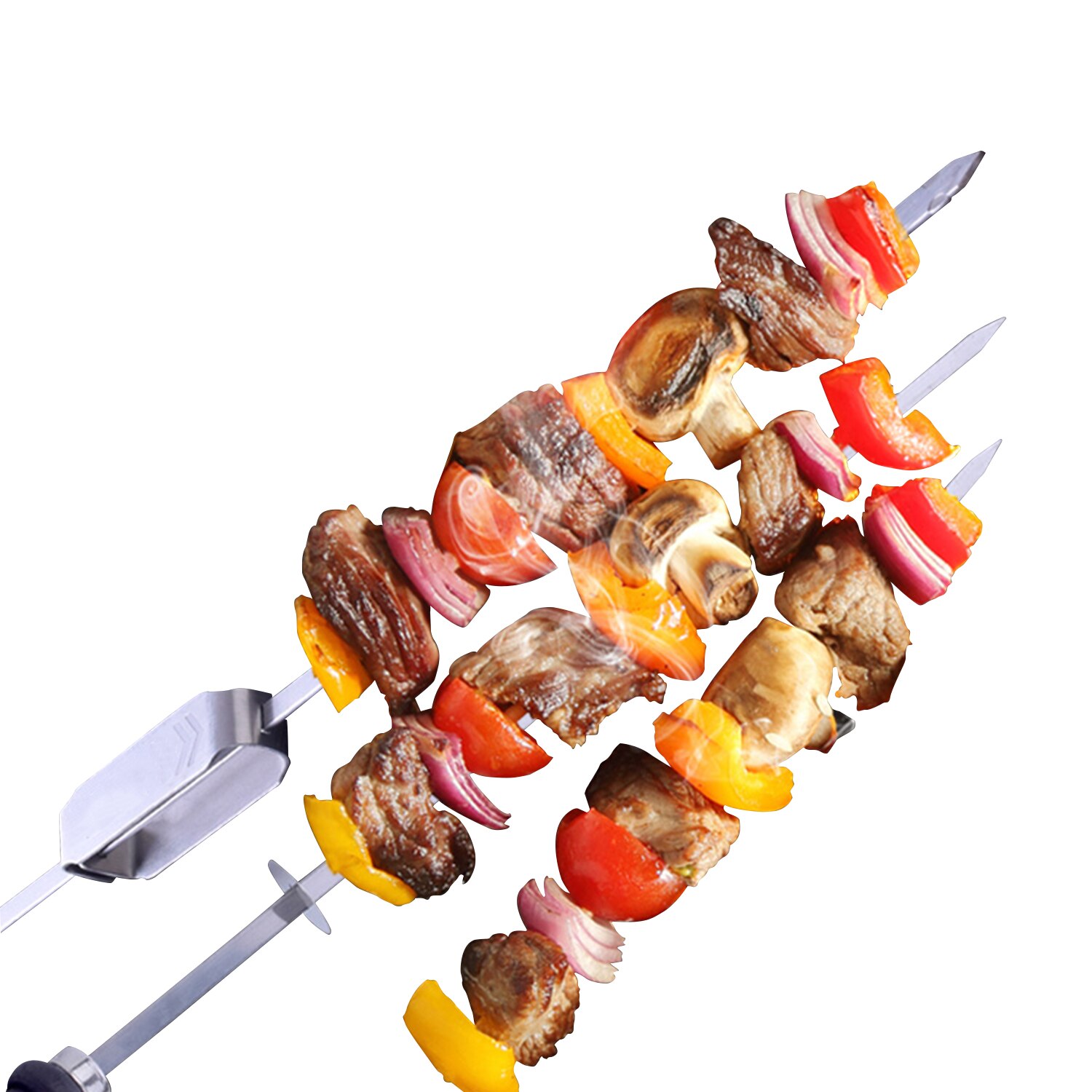 6pcs Stainless Steel BBQ Meat Sticks Long chef grill Food Holders Skewers Needle Prongs for Barbecue Party Skewers