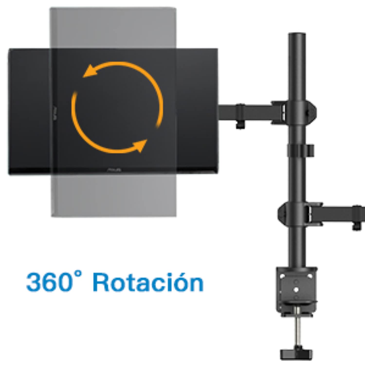 Bandeja de brazo de Monitor para portátil, totalmente ajustable para pantalla LCD LED de 13-27 pulgadas y Notebook de hasta 15,6 pulgadas, 2 opciones de montaje