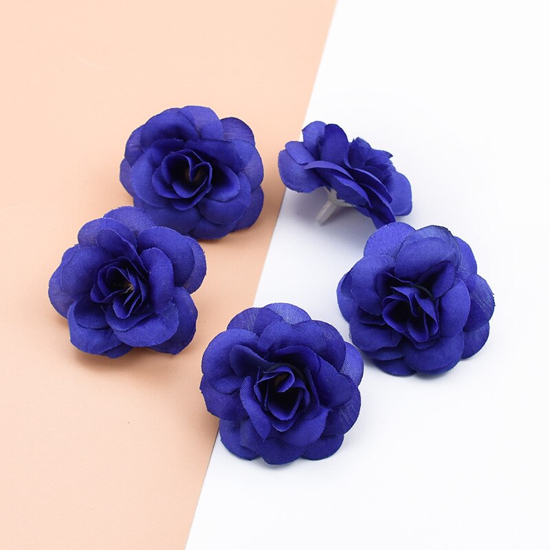 20 stk kunstige planter dekorative blomster kranse scrapbog bryllup boligindretning diy slik æske silke roser blomstervæg: Farve 7