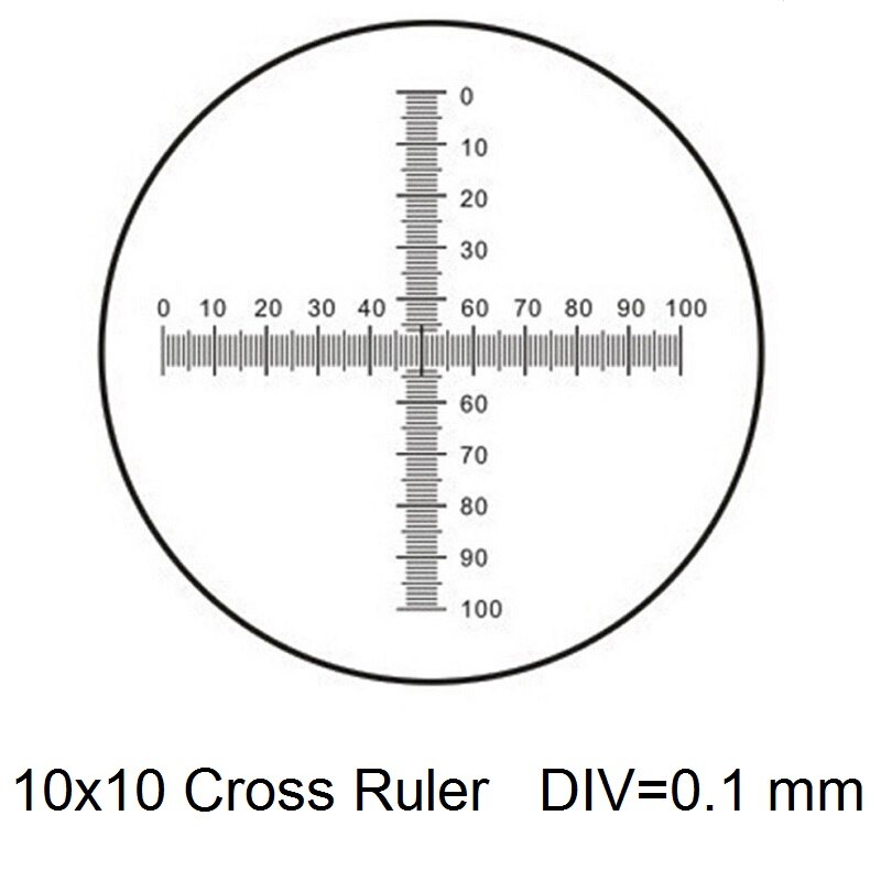 22Mm Diameter Micrometer Schaal Microscoop Optische Oculair Schaal Kalibratie Cross Heerser Raster Schaal Voor Microscoop Verrekijker: MS-1-X9