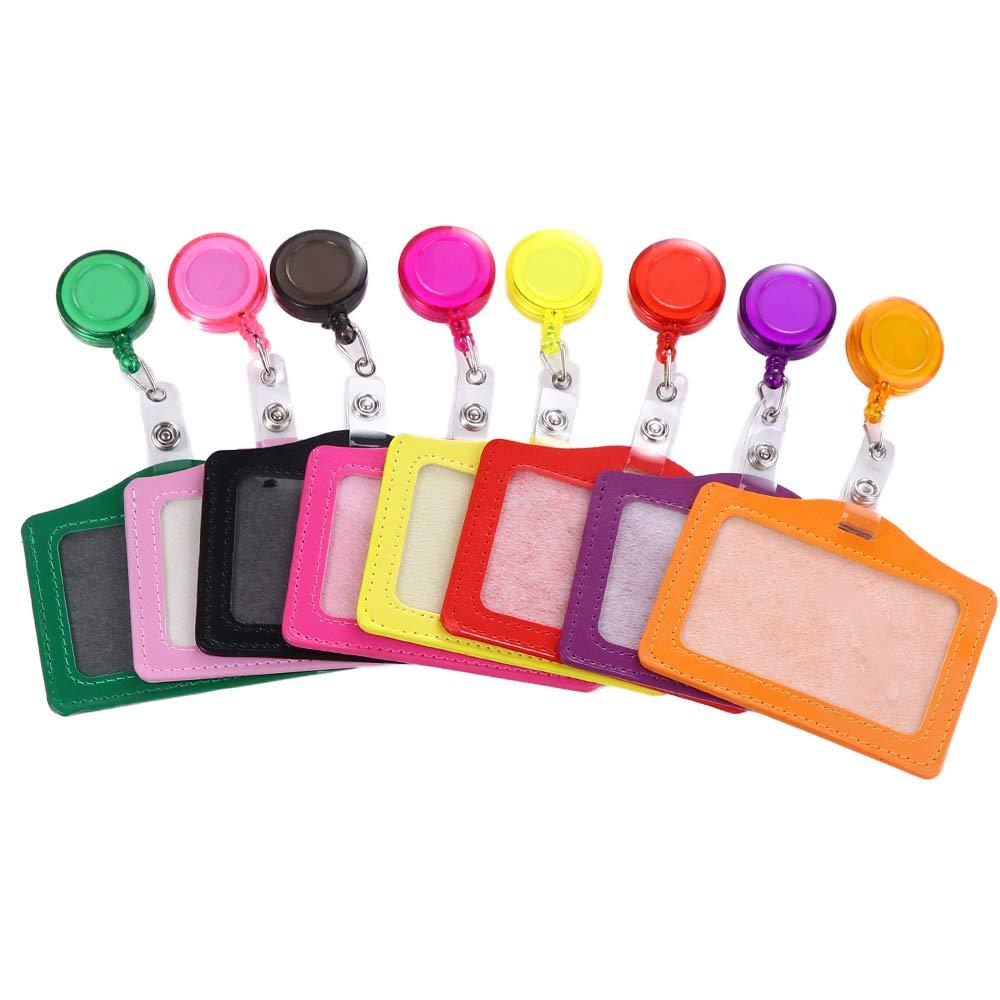 Pull Badge Holder School Supplies Transparent Card Cover Bus Card Holder Credit Cards Protector Student Card Sleeves