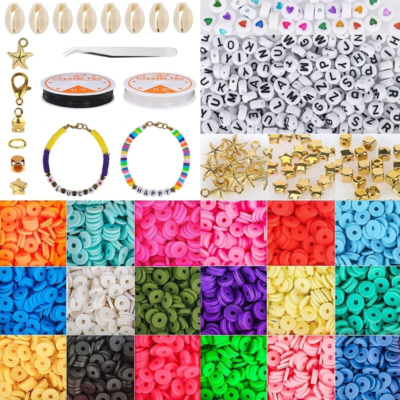 634C Bohemian Kralen Ketting Klei Kralen Voor Sieraden Maken Kit Alfabet Kralen Voor Armbanden Maken Ouder-kind Interactie