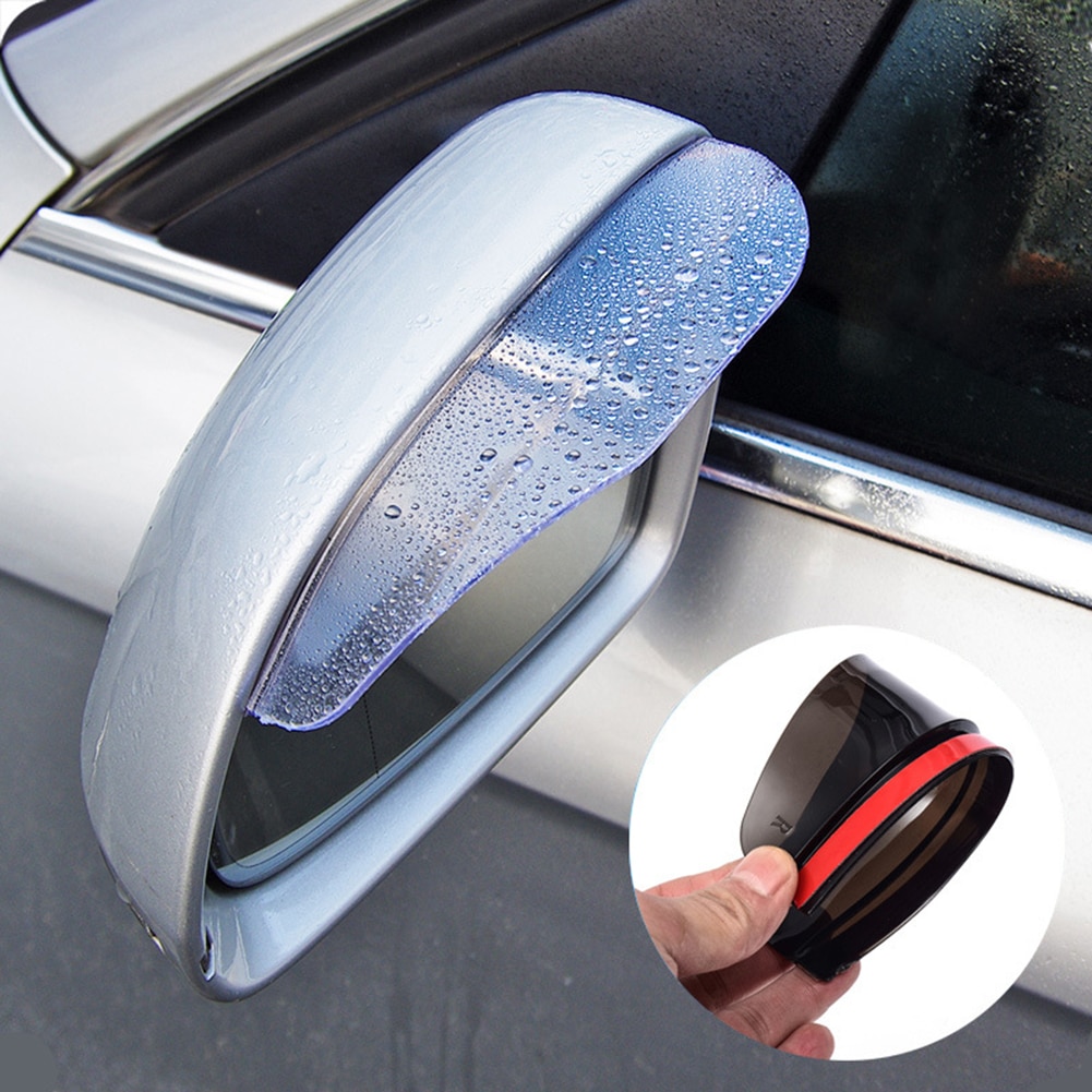 2 stk pvc bil bakspejl klistermærke regn øjenbryn vejrstrimmel auto spejl regn skjold skygge dækning beskytter vagt