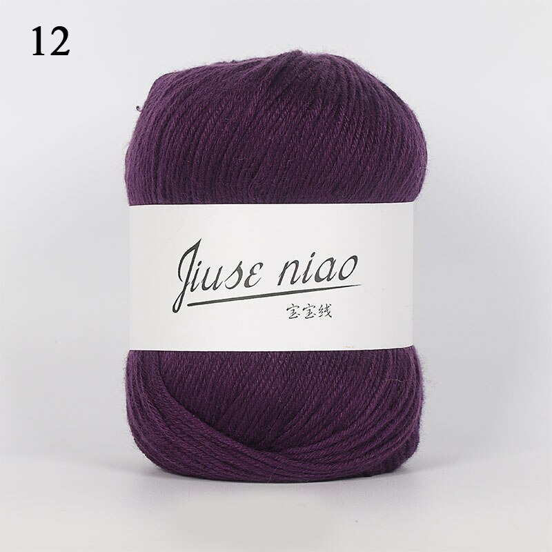 50g/ball Baby Worsted Wool Needlework Cotton Yarn Thread Skin Friendly Knitted Cashmere Yarn Crochet Yarn: 12