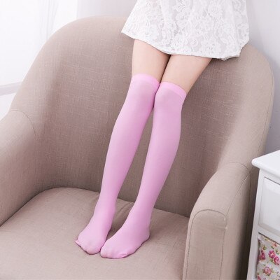 White School Girls Socks Velvet Knee High Long Socks Cartoon Star Heart Stripe Kid Black Princess Socks Kniekousen Meisje: Pink