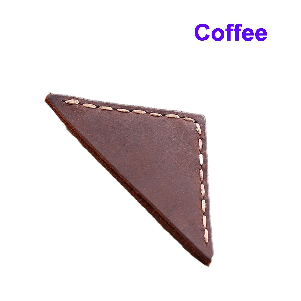 Marcapáginas de cuero Vintage para estudiantes, papelería creativa, material escolar, de esquina triangular, marcador de página: coffee