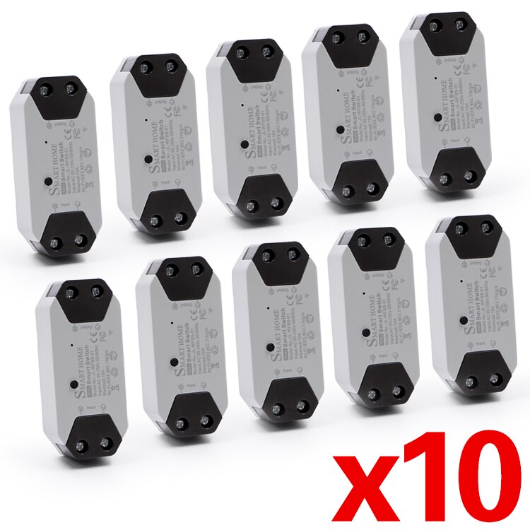 DIY tuya WiFi Smart Light Switch Universal Breaker Timer Smart Life APP Wireless Remote Control Works with Alexa Google Home: 10PCS