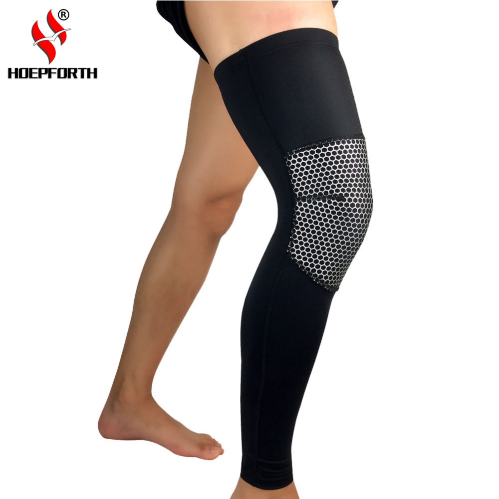 Jambières Protection De Sport Non-Slip Vélo Basket-Ball Jambe Manches En Nid D'abeille