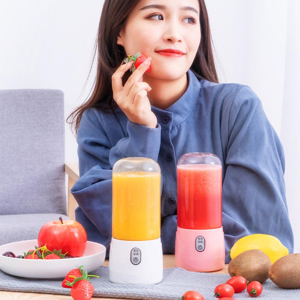 400ml 4/6 Blades Mini Portable Electric Fruit Juicer USB Rechargeable Smoothie Maker Blender Machine Sports Bottle Juicing Cup