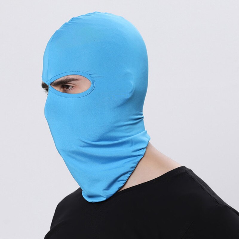 16 Color Balaclava for Men Hats Beanie Lycra Face Ski Mask Bonnets for Women Nurse Cap for Men Outdoor Sun Protection Hood MZ100: Blue