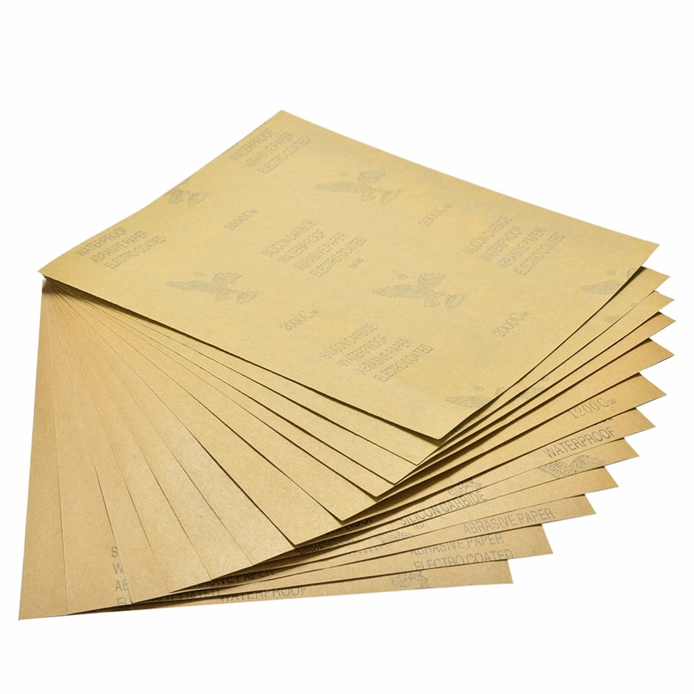 5Pcs 1000#1200#1500#2000# 28x23cm Dry Waterproof Sanding Paper et Polishing Sandpaper Grit Granularity Metal Wood Abrasive Tools