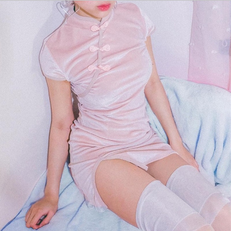 Cheongsam Vintage Chinese Dress Women 3Colors Satin Gothic Style Qipao Short/full Sleeve Party Year Clothes Harajuku Vestido