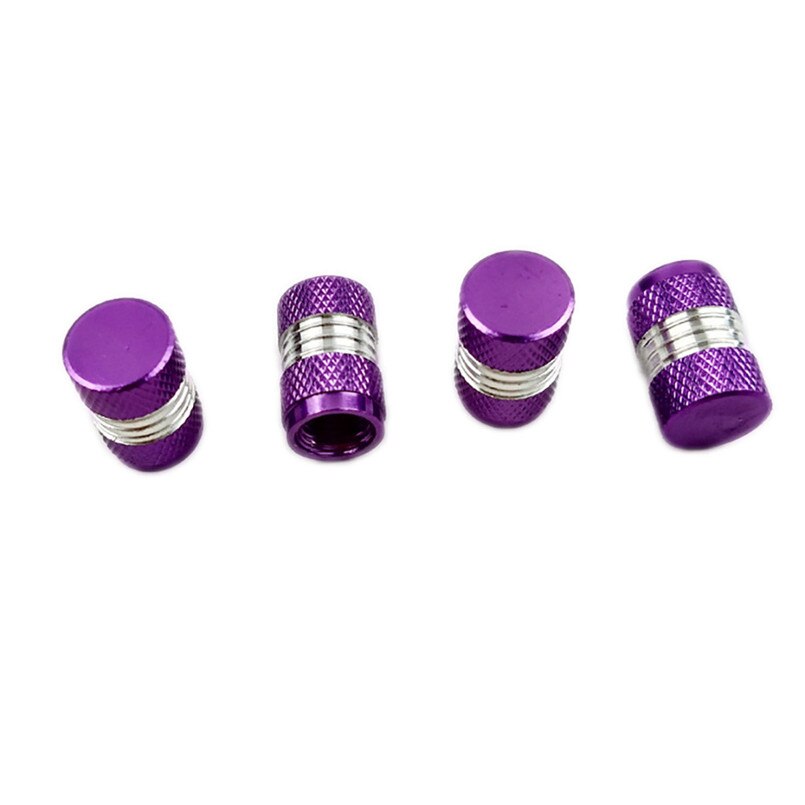 4X Auto Vrachtwagen Bike Tire Velgen Stem Air Ventieldopjes Tyre Cover Aluminium: Paars