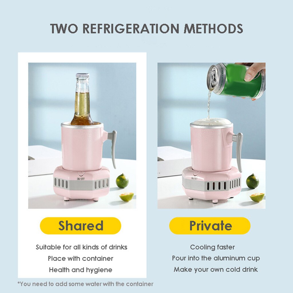 Mini Quick Electric Ice Maker Machine Kettle Drink Chiller for Milk Coffee