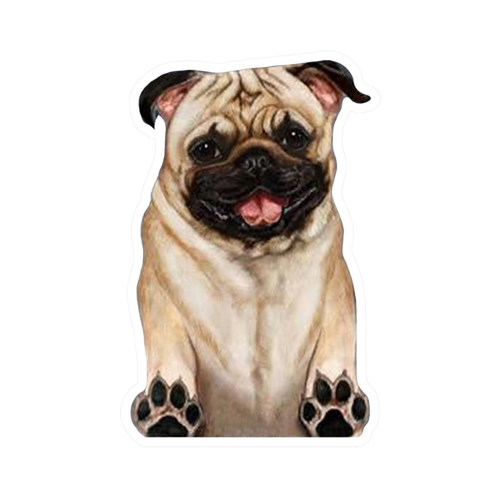 3D Funny Pug Dog Watch Snail PVC Car Window Decal Waterproof Cute Pet Puppy Vehicle Home Decorative Sticker Auto Accessory