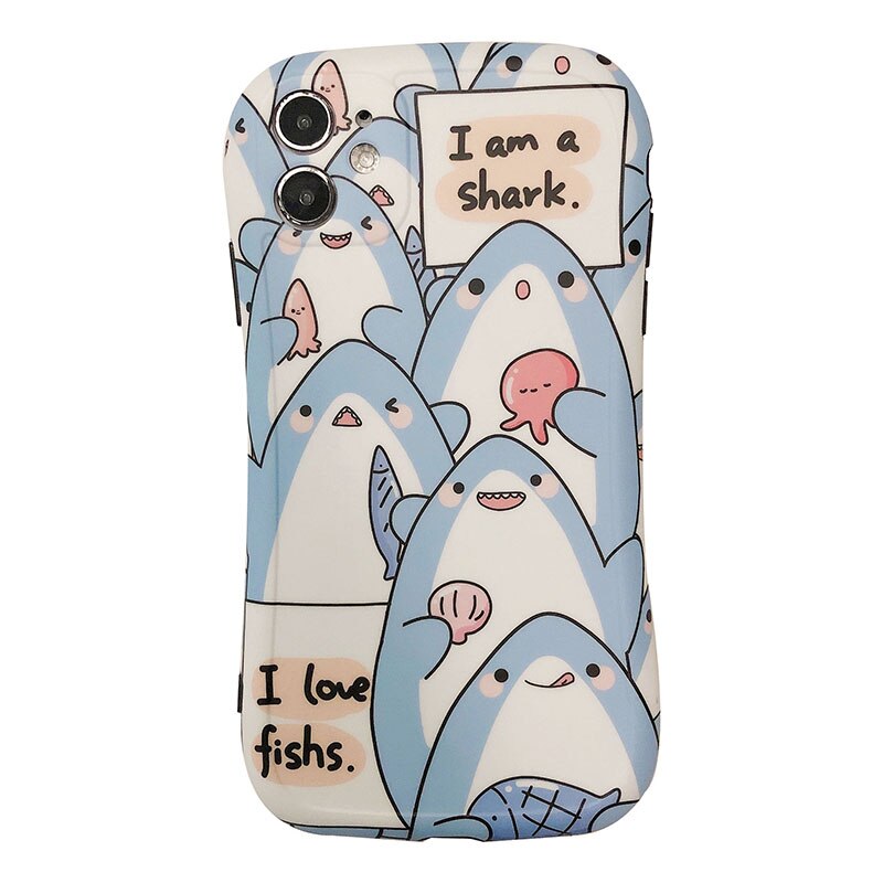 Koko näytön shark puhelinkuoret huawei  p30 p40 mate 30 pro iphone 7 8 plus xr  xs 11 pro max iskunkestävä pehmeä takakansi: Huawei  p30 pro: lle