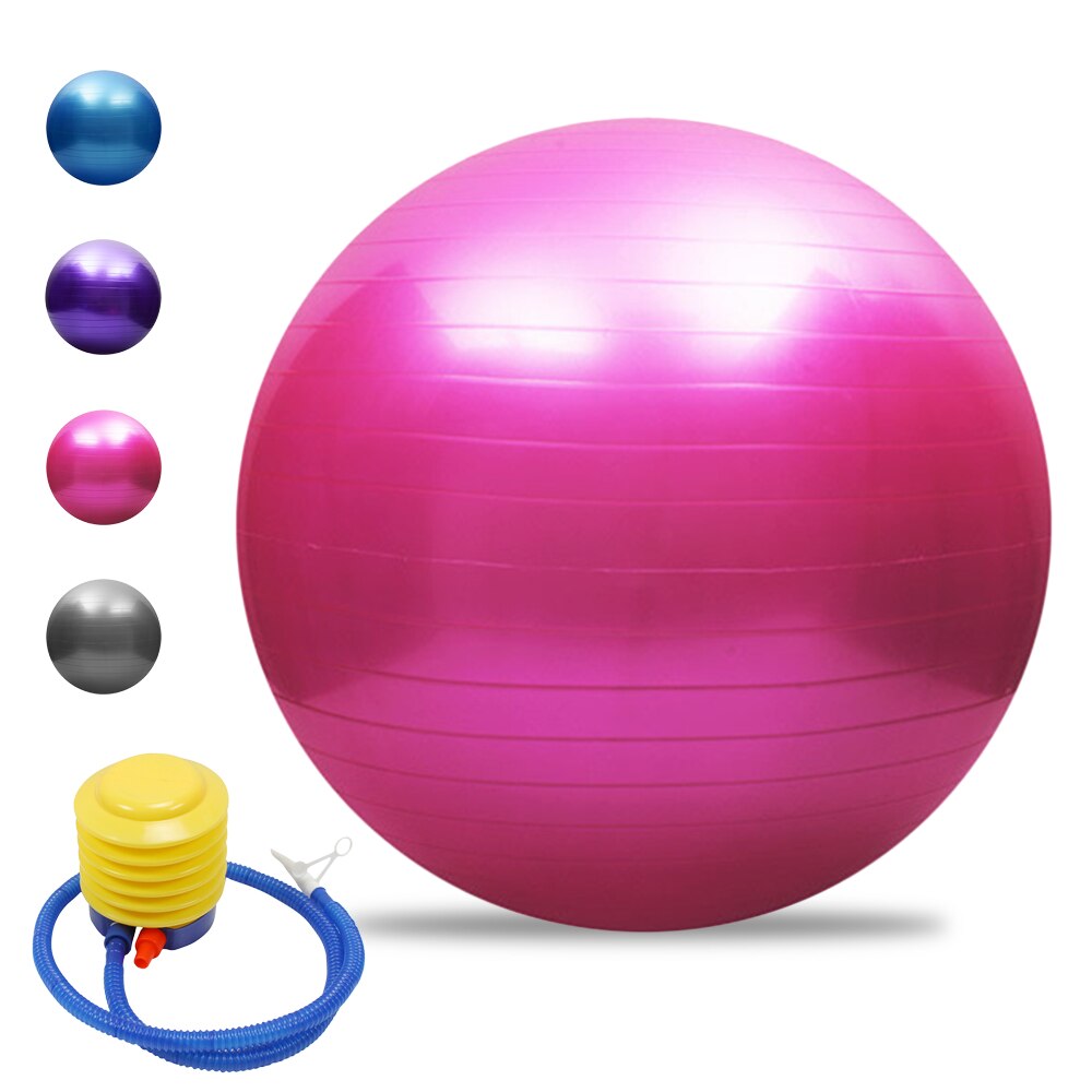 Anti-burst Yoga Ball Thickened Stability Balance Ball Pilates Barre Physical Fitness Exercise Ball 45/55/65/75CM Air Pump: Pink  75cm