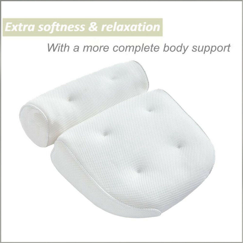 Foam Kussen Bad Head Rest Spa Neck Rugkussen Met 6 Zuignappen Badkamer
