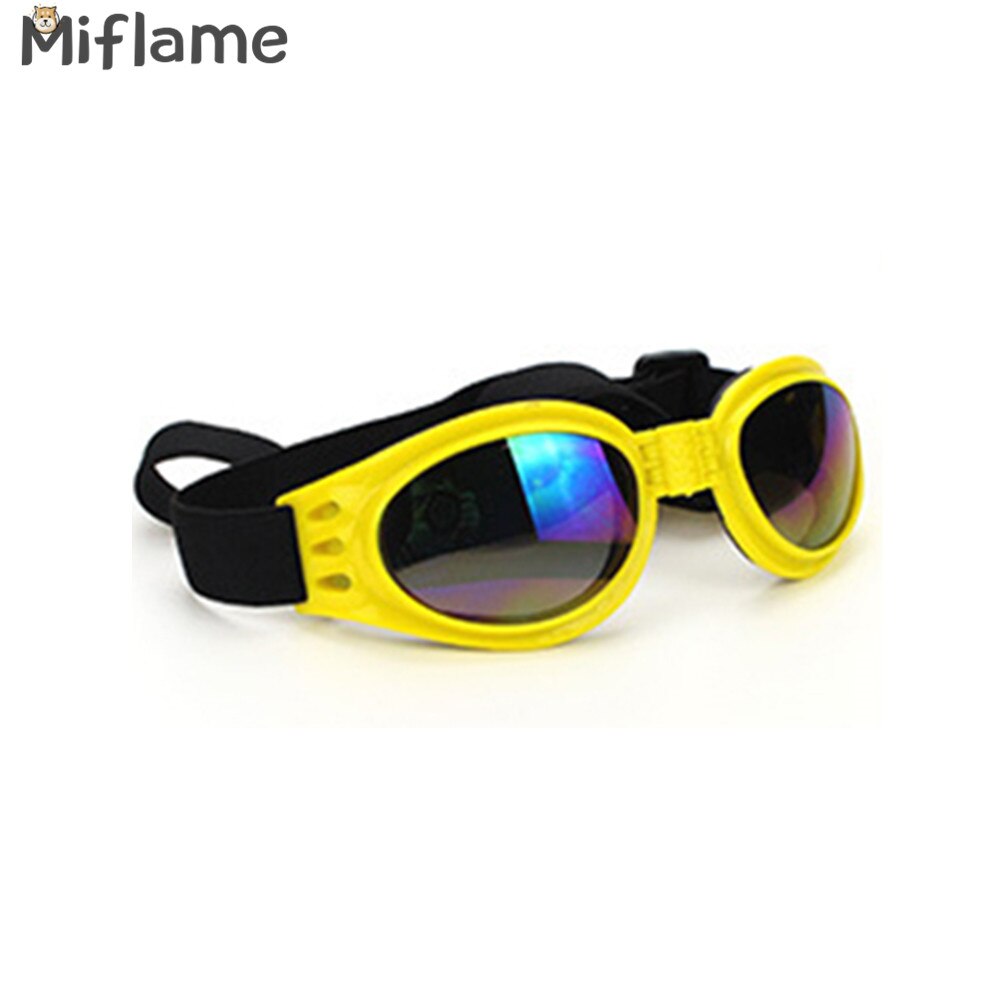 Miflame Multicolor Dog Protection Goggles Foldable Dog Glasses For Pet Eyewear Chihuahua Schnauzer Glasses Small Dog Sunglasses: Yellow