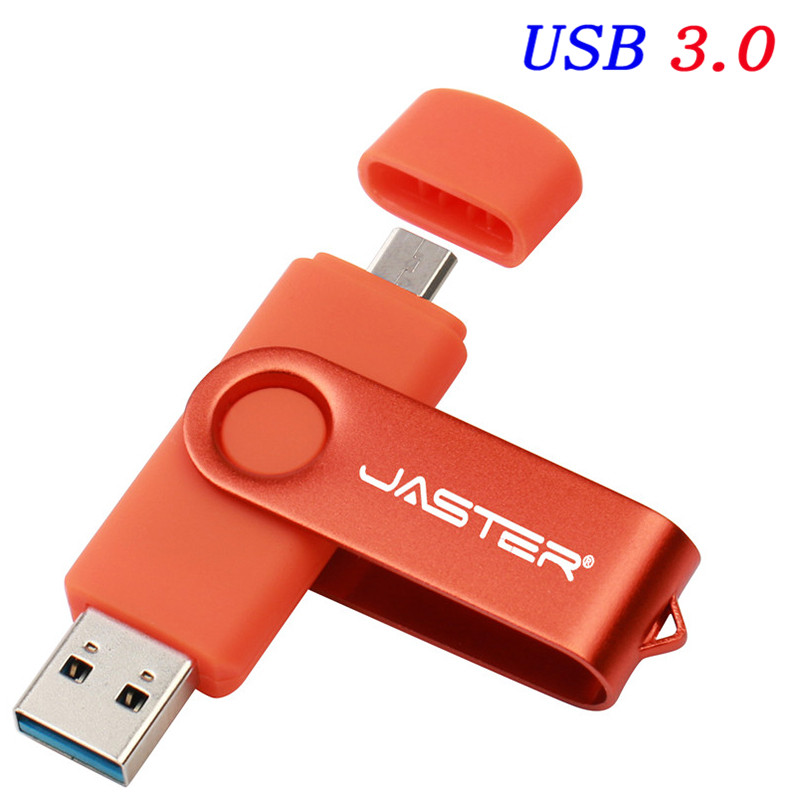 USB 3.0 OTG 64GB Black 2 in 1 Flash Drive 32GB Waterproof 16GB Plastic pendrive 8GB U disk 4GB Memory Stick Business