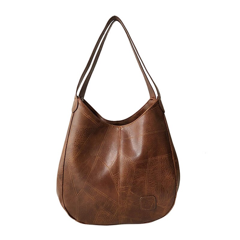 Large Capacity Handbag Women Shoulder Bag Brand Hobos Tote Pu Leather Casual Women's Bucket Bags: bt985brown