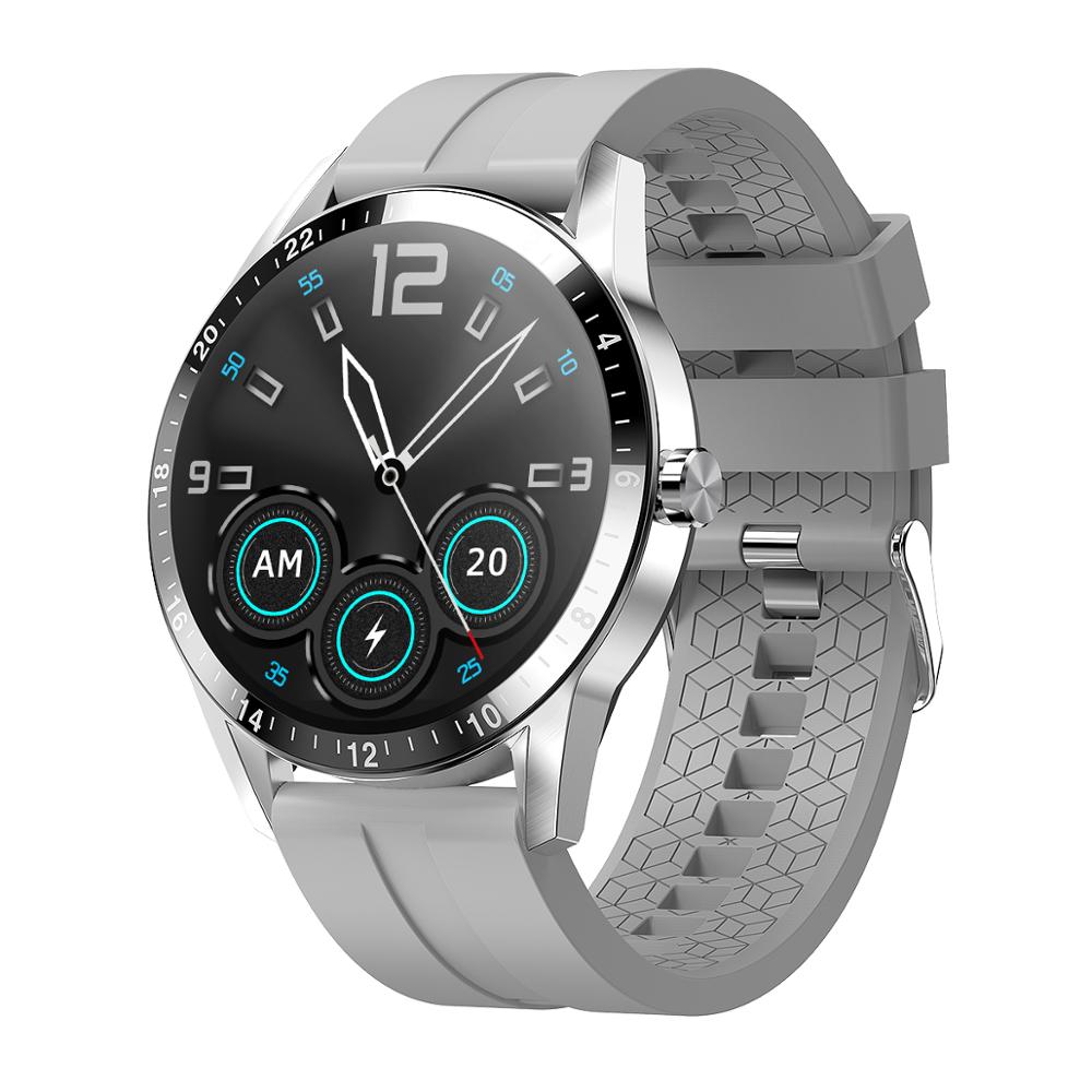 Waterproof Smart Watch Bracelet Heart Rate Monitor Sleep Monitoring GPS Smart Watch Stainless Steel Touch Screen Smart Watch: Gray Silicone Black