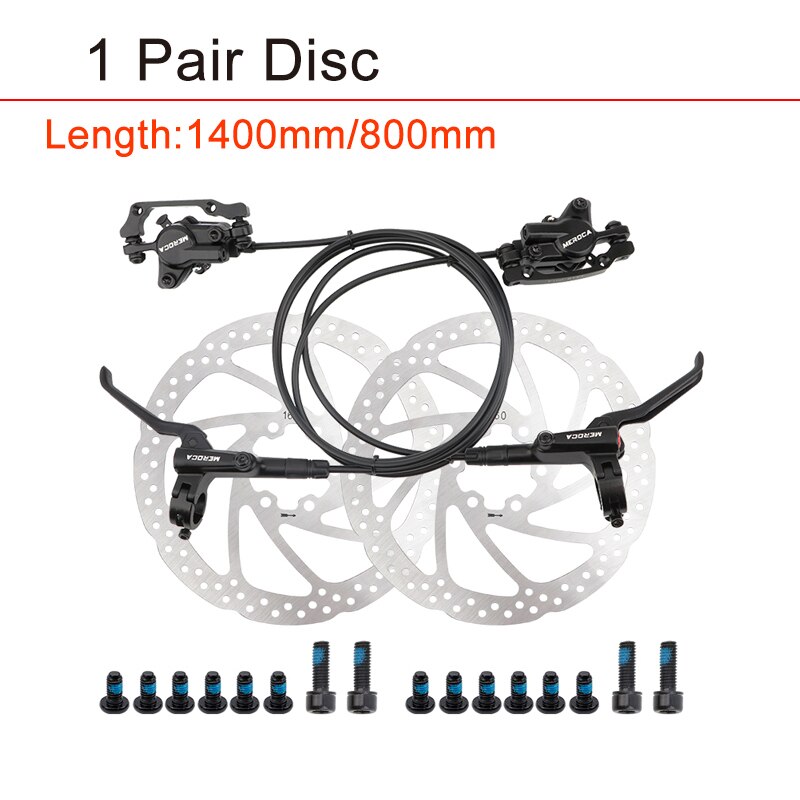 Meroca HD-M800 Aluminium Mtb Hydraulische Rem 160Mm Rotor 6-Pin Disc 800/1400Mm Mountain Fiets olie Rem Fiets Accessoires: 1 Pair 160mm Disc