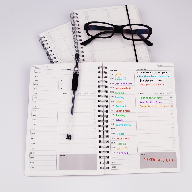 Daily Weekly Monthly Planner Spiral A5 Notebook Time Memo Planning Organizer Agenda School Office schedule Stationary