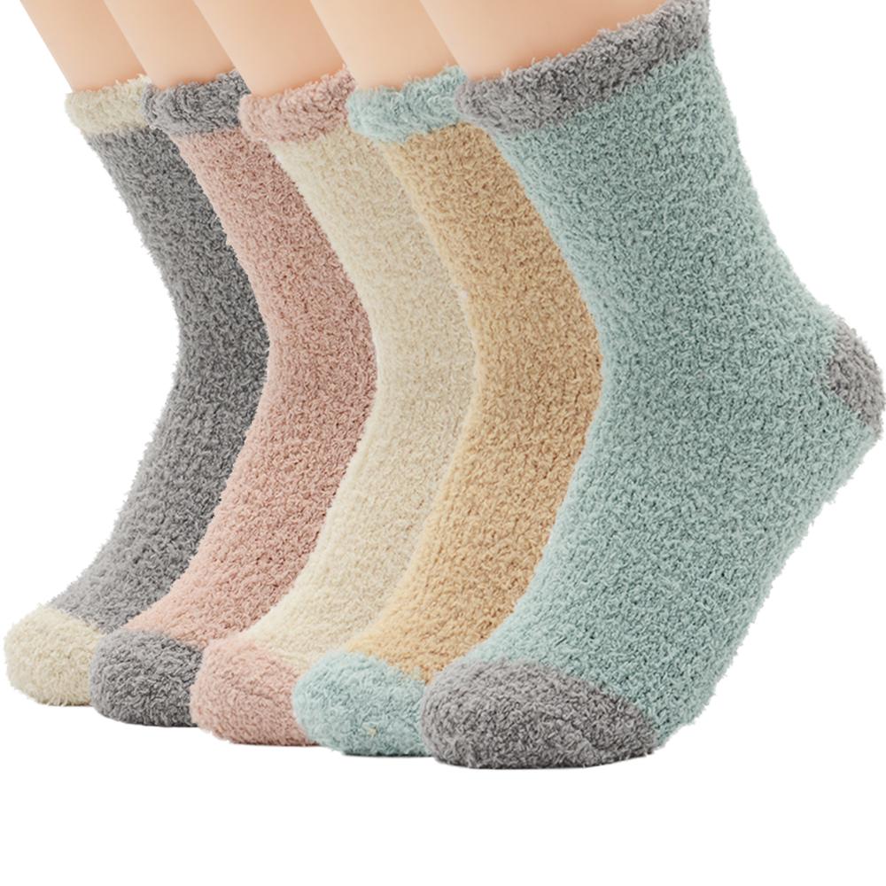 5 paar Süssigkeit Warme Dame Herz Nette Winter Kawaii Dicken lässig Frauen Socken verschwommen flauschige warm Socken Kurze Nette Baumwolle socken Weibliche