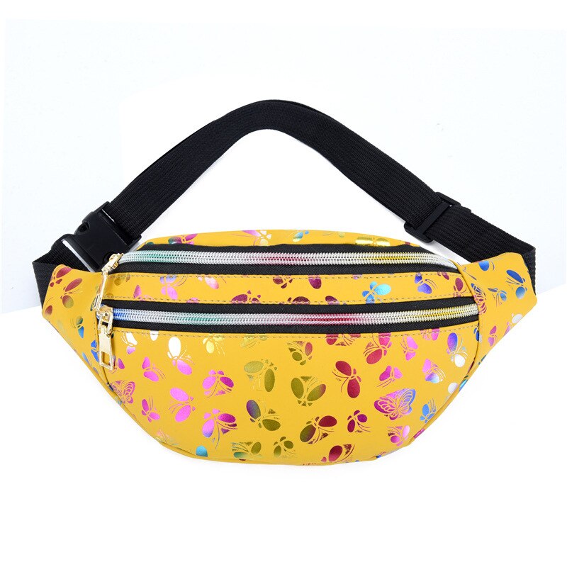 Doppelter reißverschluss-bauchtasche, farbenfrohe damen-handytasche, multifunktionale wasserabweisende umhängetasche: Gelb
