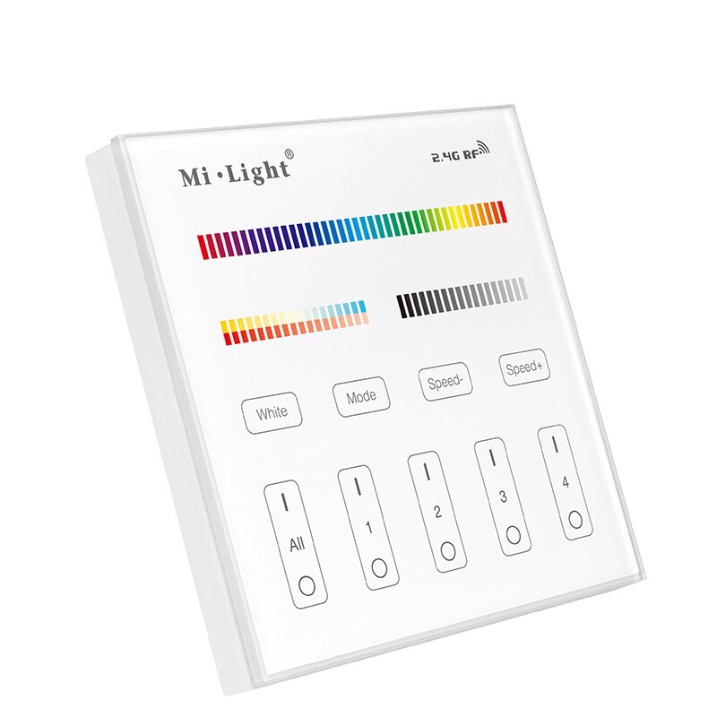 Ac90-240v- panel følsom rørende fjernbetjening til enkeltfarvet cct rgb rgbw rgb + cct led strip lys 4 zone