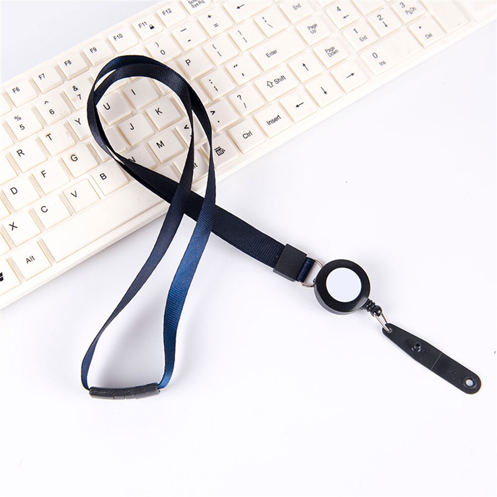 1pc Retractable Lanyard Neck Strap Nurse ID Card Holder Badge Credit Card Holders Papeleria Tag Card Holder Kawaii Stationary: black
