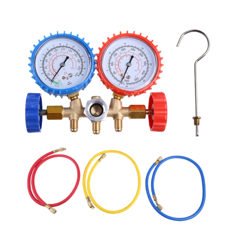 Ac diagnostisk manifold freon gauge slangesæt, der oplader  r134a r12 r22 r502 køleskabe