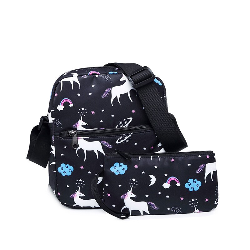 DIOMO unicorn backpack female women school bags set for girl teenagers satchel female animal bagpack kids crossbody bag child