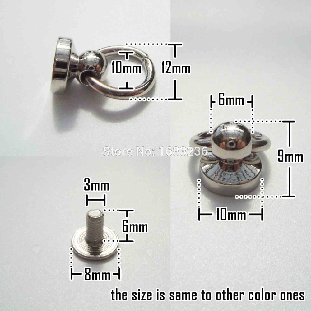 20 pcs Massief Messing Ronde Hoofd O Ring Stud Spot Schroef terug Screwback Leren Tas Riem Leathercraft Chicago Nagel Klinknagel DIY Punk