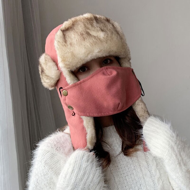 The Modern Ushanka-gorro de invierno resistente al viento, gorros cálidos para exteriores, con orejeras, para mujer