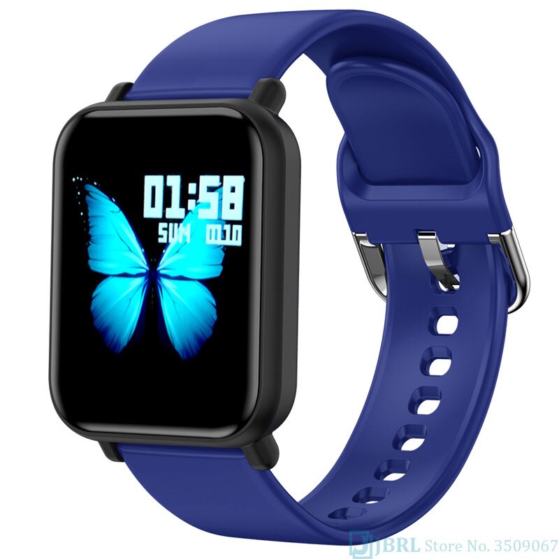 Melhor banda inteligente dos homens das mulheres pulseira inteligente rastreador de fitness para android ios smartband moda toque completo pulseira de pulso inteligente banda: silicone blue